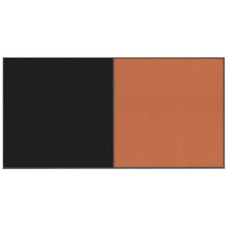 United Visual Products Enclosed Corkboard, 1 Door, 18"x24", 4" Fra UV3414-BRONZE-BLACK
